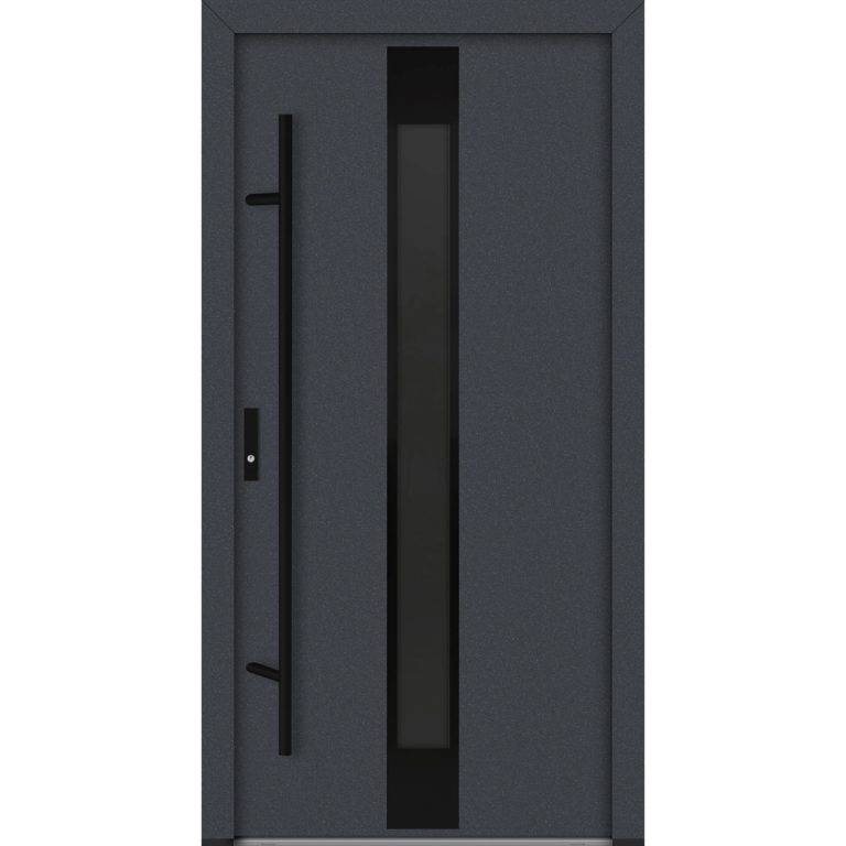 Feldmann und Mayer Aluminium-Haustür AC68 Design Blackline M25 in anthrazit