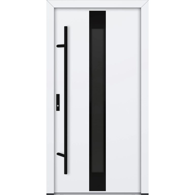 Feldmann und Mayer Aluminium-Haustür AC68 Design Blackline M25 in weiß