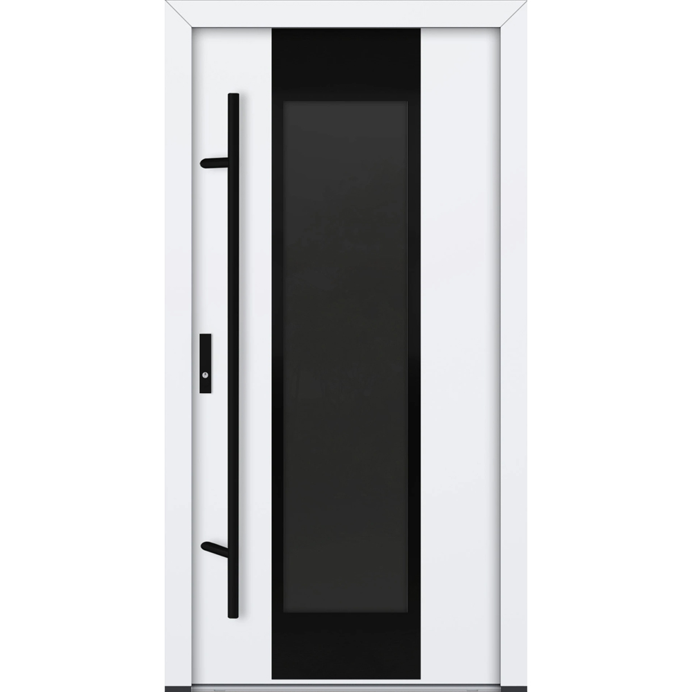Feldmann und Mayer Aluminium-Haustür AC68 Design Blackline M28 in weiß
