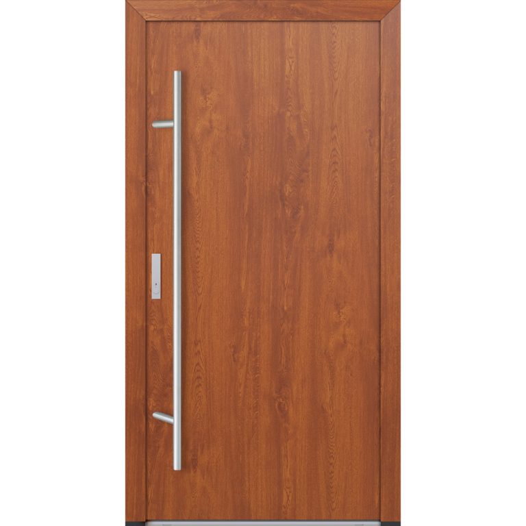 Feldmann und Mayer Aluminium-Haustür DS82 Design M00 in Golden Oak