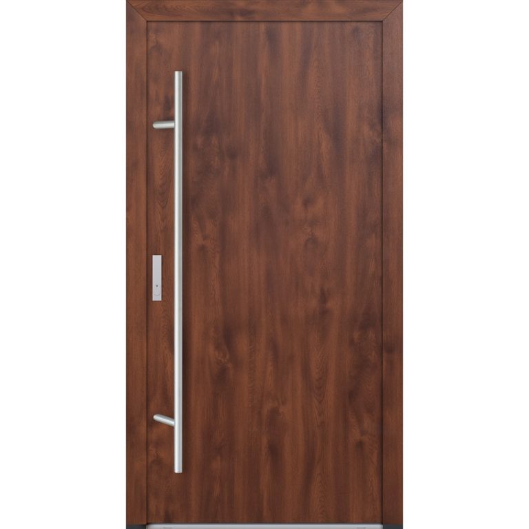 Feldmann und Mayer Aluminium-Haustür DS82 Design M00 in Nussbaum