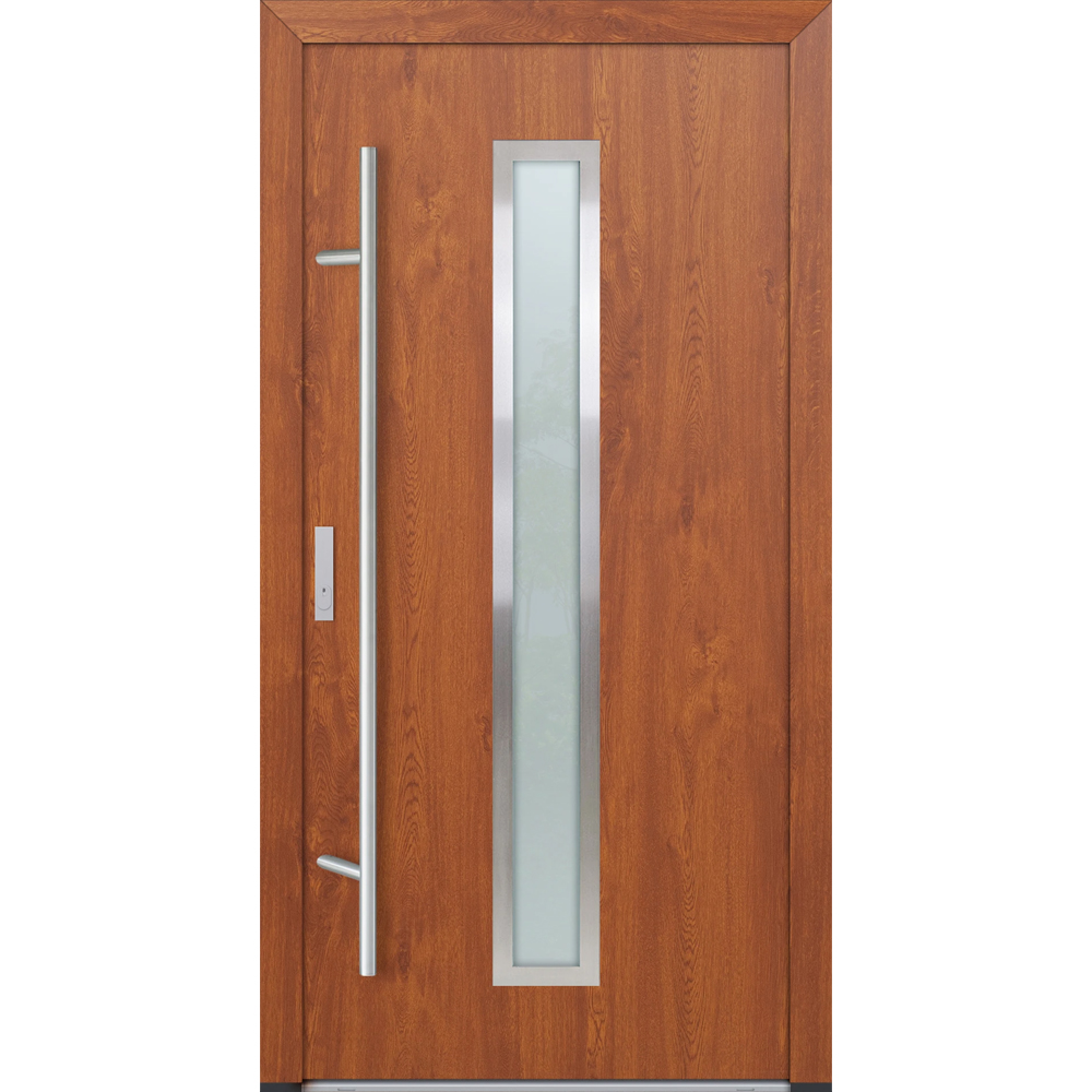 Feldmann und Mayer Aluminium-Haustür DS82 Design M01 in Golden Oak