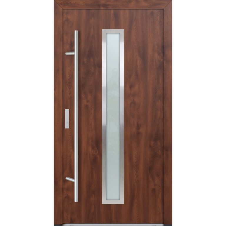 Feldmann und Mayer Aluminium-Haustür DS82 Design M01 in Nussbaum