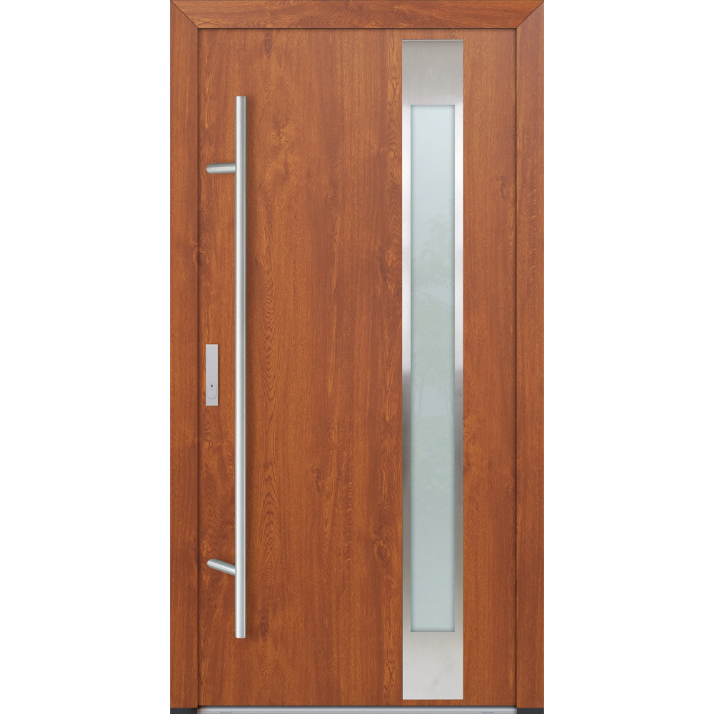 Feldmann und Mayer Aluminium-Haustür DS82 Design M04 in Golden Oak