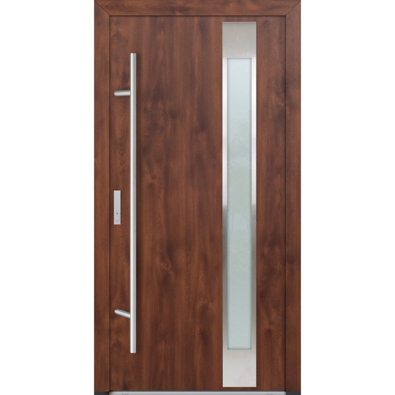 Feldmann und Mayer Aluminium-Haustür DS82 Design M04 in Nussbaum