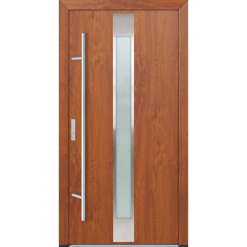 Feldmann und Mayer Aluminium-Haustür DS82 Design M05 in Golden Oak