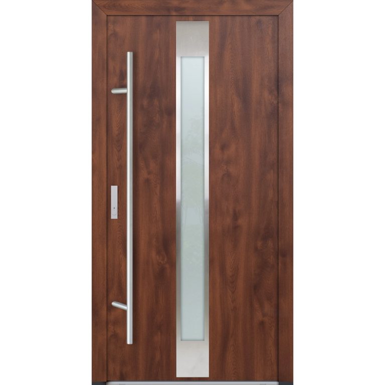 Feldmann und Mayer Aluminium-Haustür DS82 Design M05 in Nussbaum
