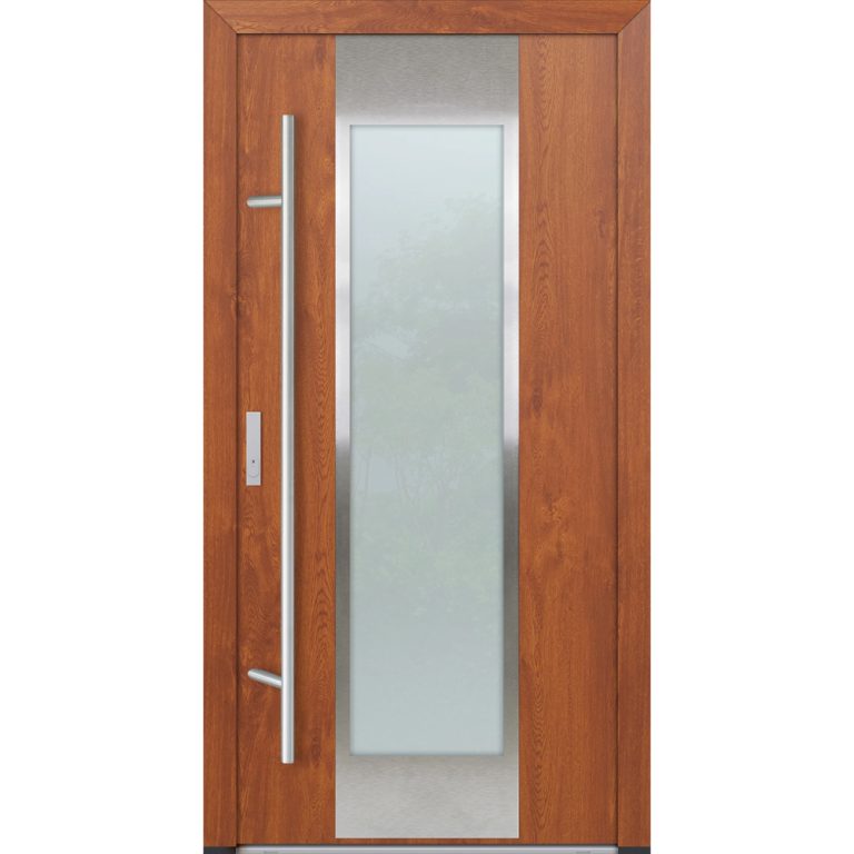 Feldmann und Mayer Aluminium-Haustür DS82 Design M08 in Golden Oak
