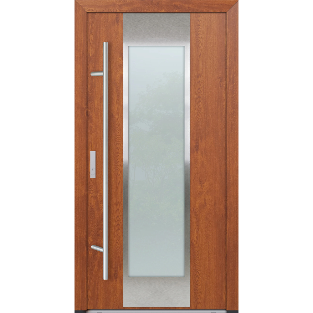Feldmann und Mayer Aluminium-Haustür DS82 Design M08 in Golden Oak