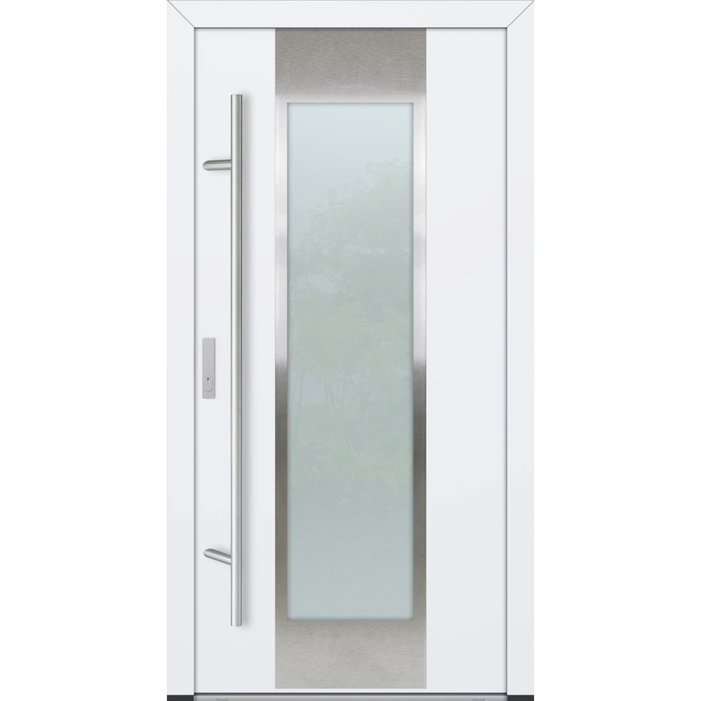 Feldmann und Mayer porte d’entrée aluminium DS82 Design M08 en blanc