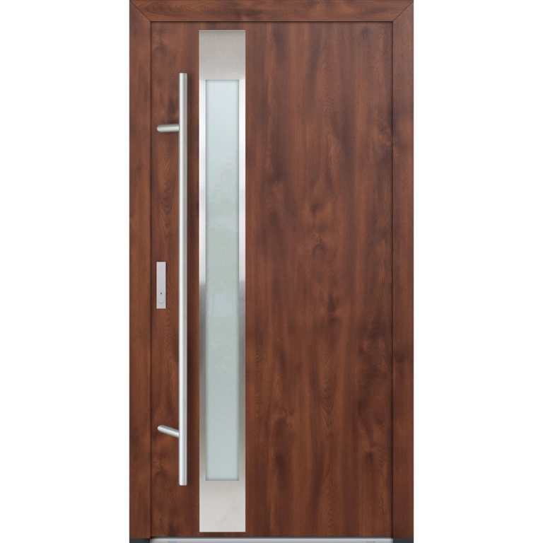 Feldmann und Mayer Aluminium-Haustür DS82 Design M14 in Nussbaum