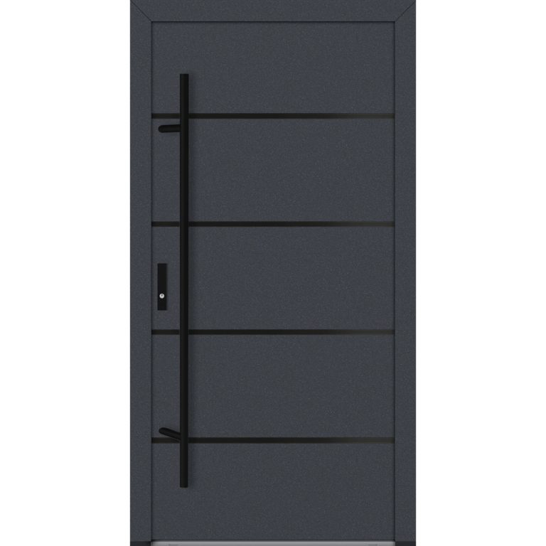 Feldmann und Mayer Aluminium-Haustür DS82 Design Blackline M22 in Anthrazit