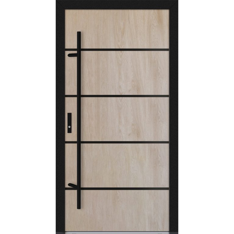 Feldmann und Mayer Aluminium-Haustür DS82 Design Blackline M22 in Turner Oak