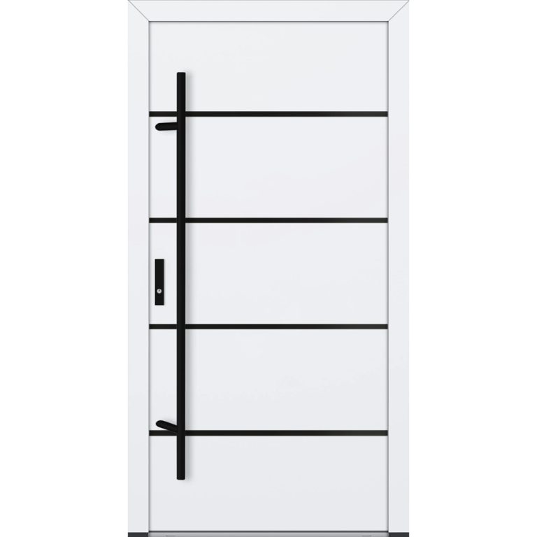 Feldmann und Mayer Aluminium-Haustür DS82 Design Blackline M22 in Weiß
