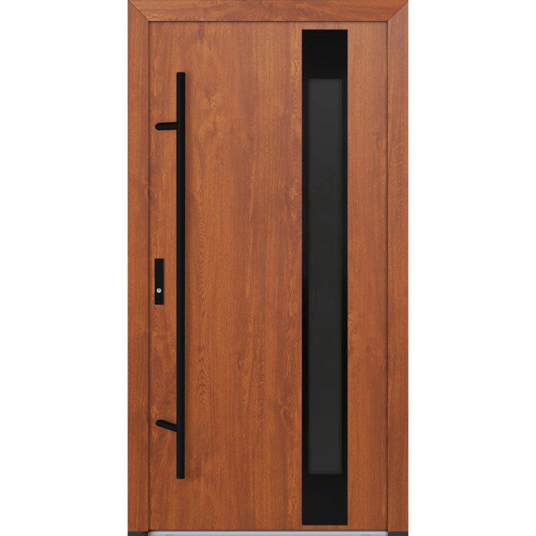Feldmann und Mayer Aluminium-Haustür DS82 Design Blackline M24 in Golden Oak