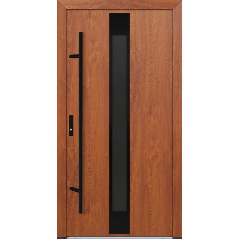 Feldmann und Mayer Aluminium-Haustür DS82 Design Blackline M25 in Golden Oak