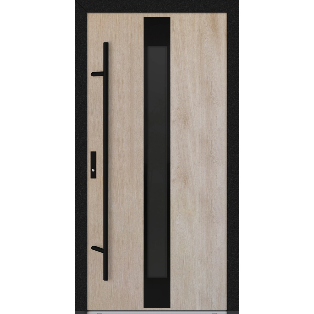 Feldmann und Mayer porte d’entrée aluminium DS82 Design Blackline M25 en Turner Oak