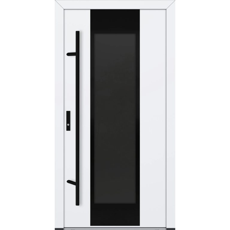 Feldmann und Mayer Aluminium-Haustür DS82 Design Blackline M28 in Weiß
