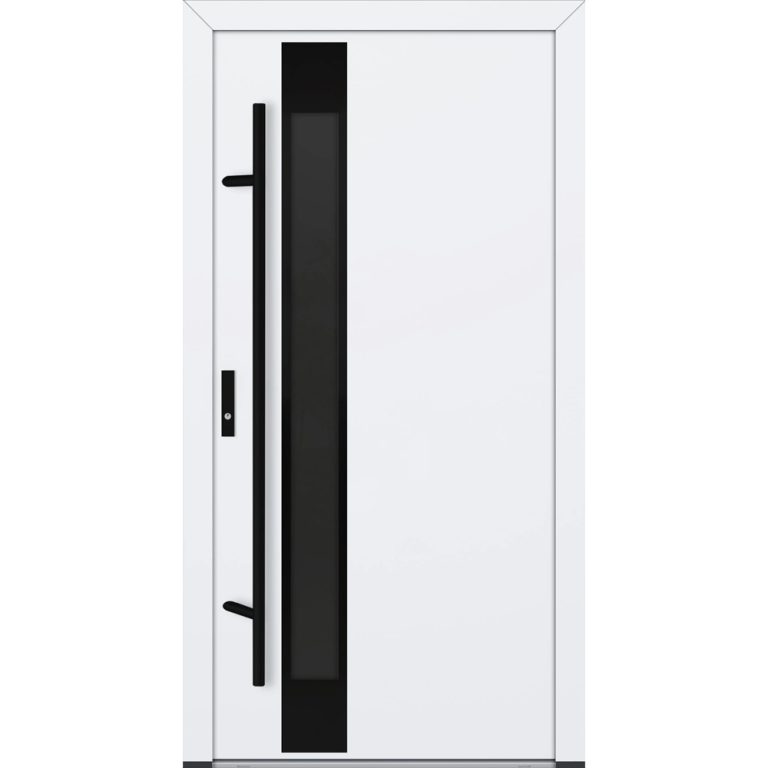 Feldmann und Mayer Aluminium-Haustür DS82 Design Blackline M34 in Weiß