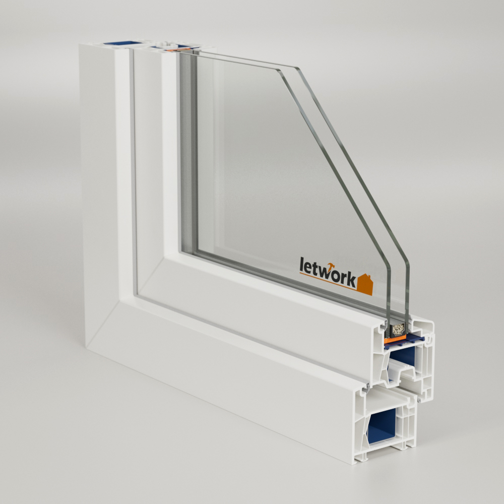 Fenêtre PVC Kömmerling 70 AD blanche avec double vitrage