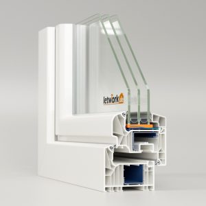 Fenêtre en PVC Schüco Living 82 AS avec triple vitrage