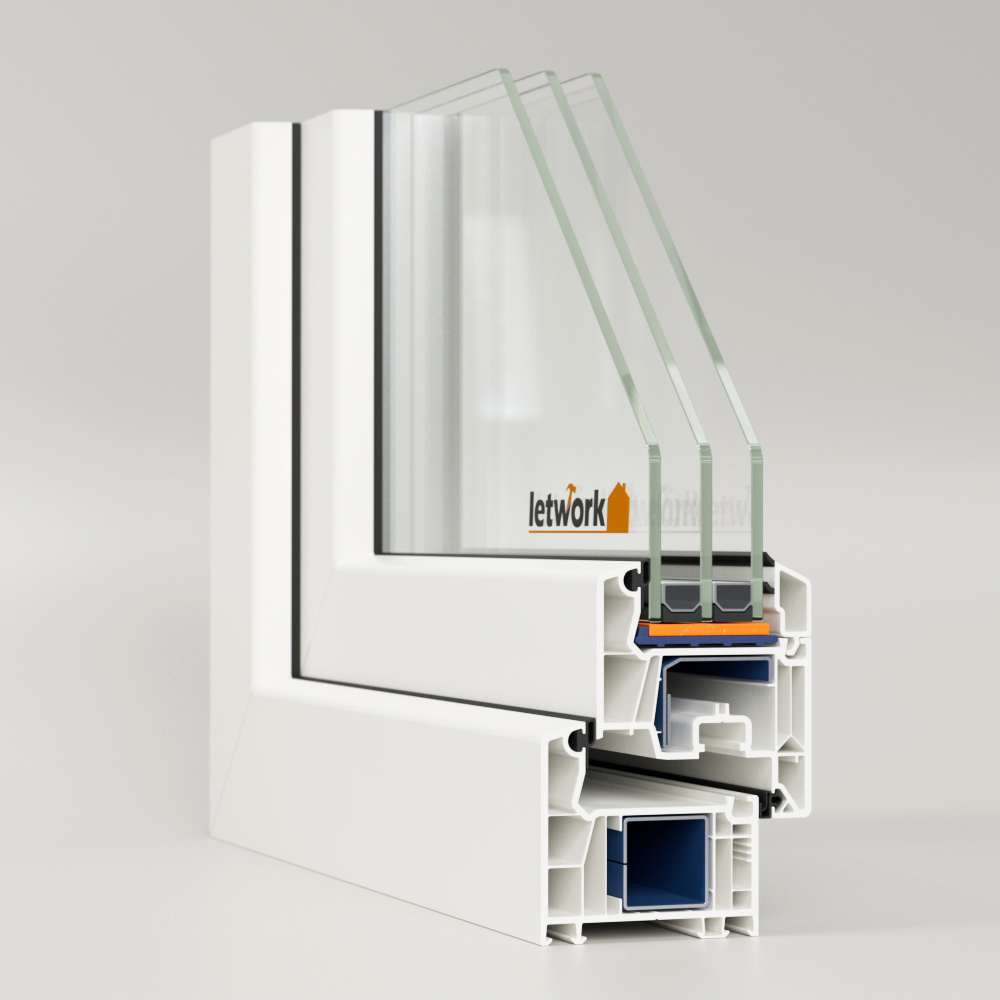 VEKA Kunststofffenster Softline 76 AD Fensterecke mit Anschlagsdichtung