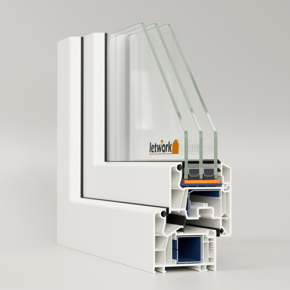 VEKA Kunststofffenster Softline 76 MD Fensterecke mit Mitteldichtung