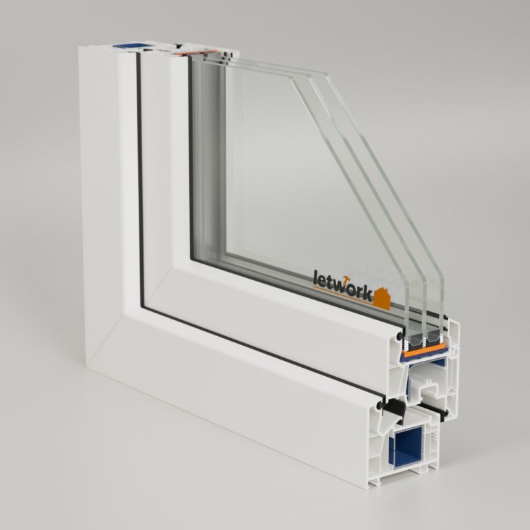 VEKA Kunststofffenster Softline 76 MD Fensterecke mit Anschlagsdichtung