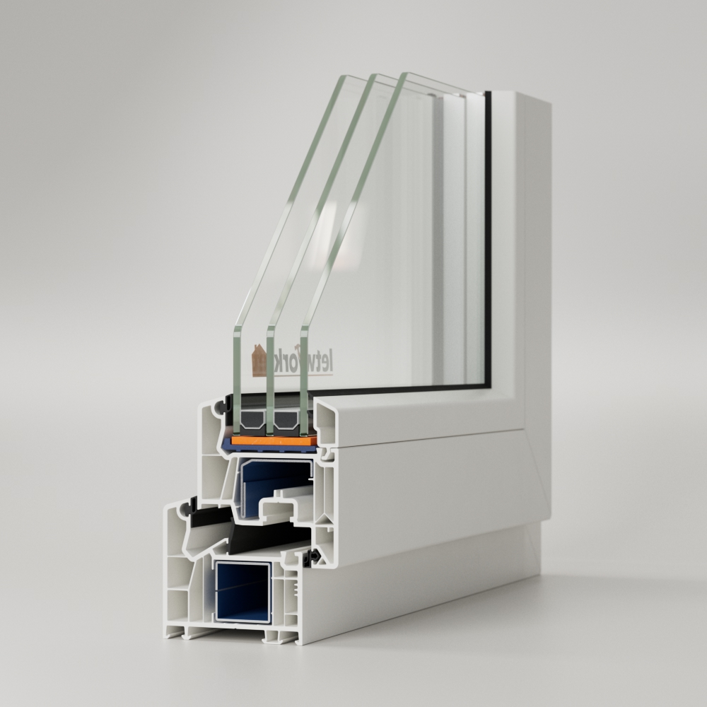 VEKA Kunststofffenster Softline 76 MD Fensterecke mit Anschlagsdichtung