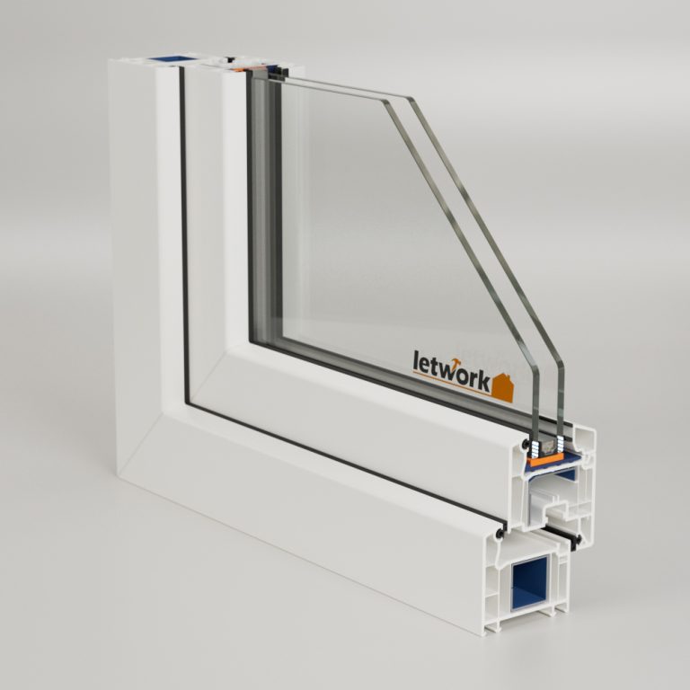 Veka Softline 70 AD Kunststofffenster in weiß mit Zweifachverglasung als Fensterecke von oben