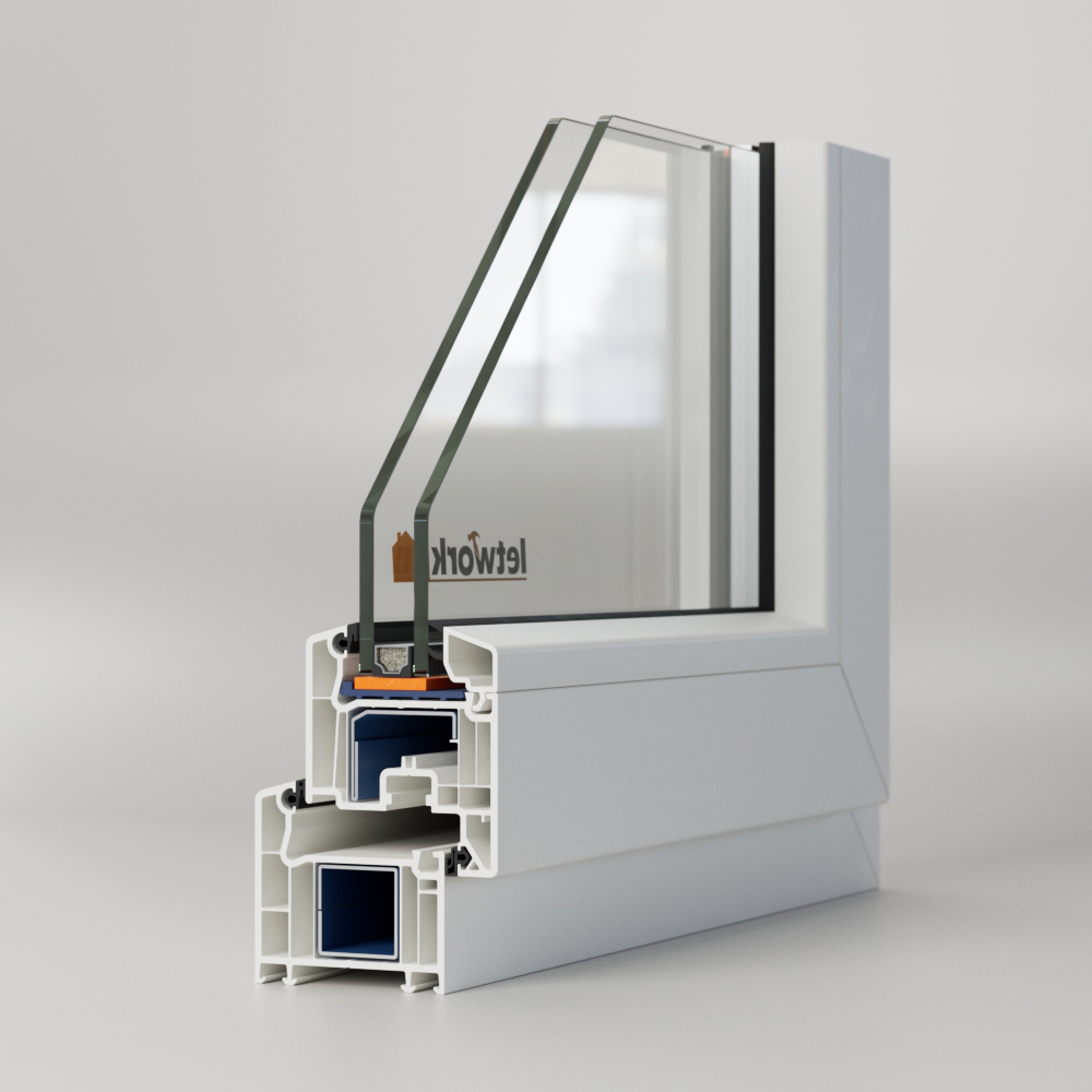 Veka Softline 70 AD Kunststofffenster in weiß mit Zweifachverglasung als Fensterecke innen