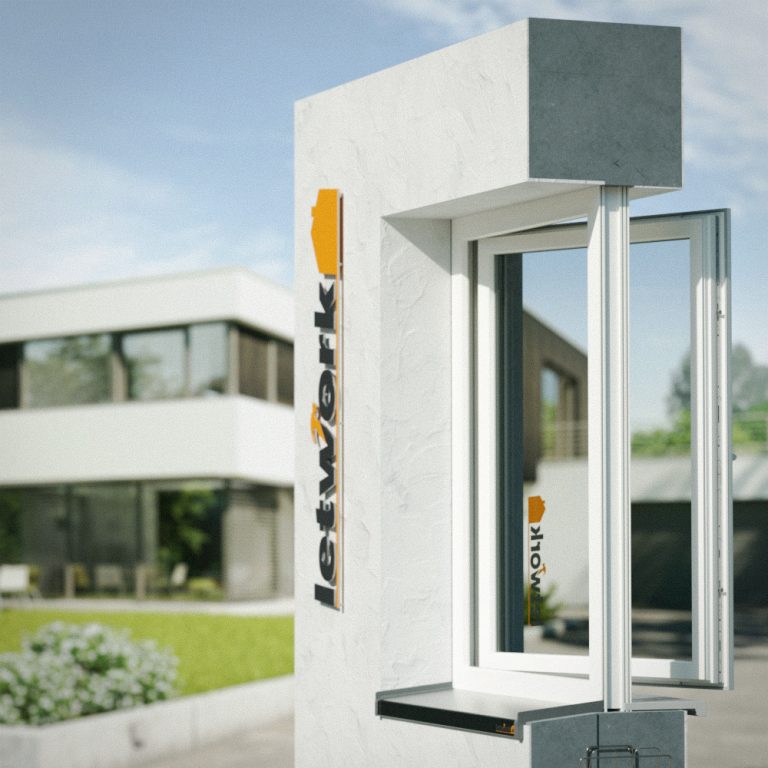 Kunststofffenster Schüco Living 82 MD in Gesamtansicht als Ausstellungsprodukt