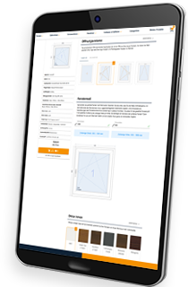 Auf einem Tablet-Bildschirm ist der Online-Konfigurator von Letwork zu sehen